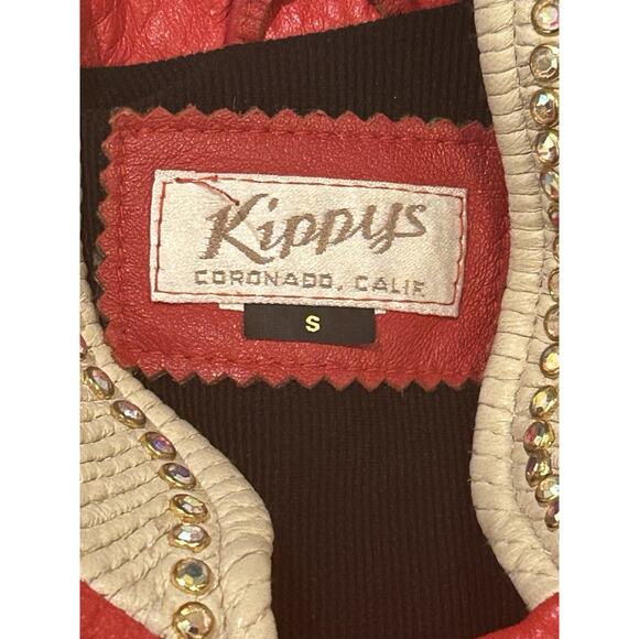 Kippys Bejeweled Red Women s Size S Leather Vest - Picture 3 of 3